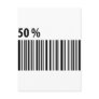 black barcode 50 per cent icon post card