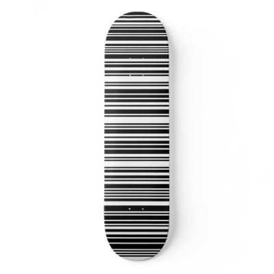 Black Barcode Skateboard Deck by duhlar