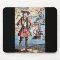 Black Bart Color Portrait Mouse Pads