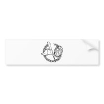 Black Baseball Emblem Bumper Sticker