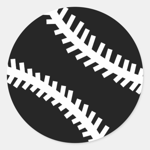black baseball icon classic round sticker | Zazzle