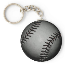 Black baseball key chain