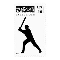 black baseball player postage