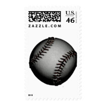 Black Baseball Postage Stamp