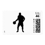 black basketball player icon postage stamps