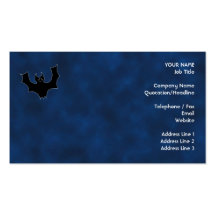Black Bat Cartoon, in Night Sky. Business Card