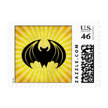 Black Bat; Halloween Postage Stamps