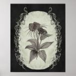 Black Bat Plant Botanical Print Black Bat Plant Botanical Print