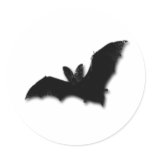 Black Bat Round Stickers