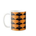 Black Bats On Orange Mug