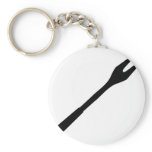 black BBQ fork icon Keychain