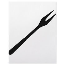 black BBQ fork icon letterhead