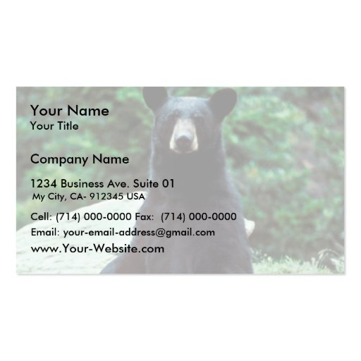 Black bear business cards (front side)