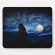Black bear by moonlight mouse pads