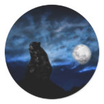 Black bear by moonlight stickers