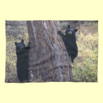 black bear cubs kitchen towels