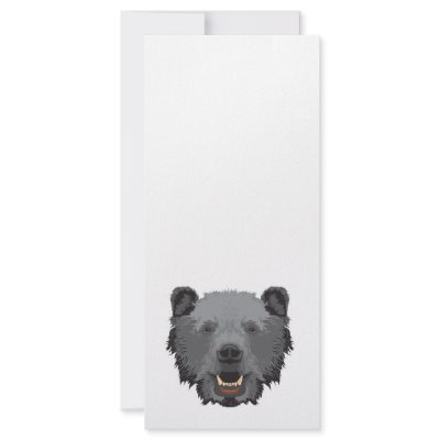 black bear face rack card design by doonidesignsanimals