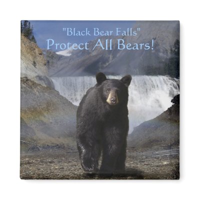 BLACK BEAR FALLS Poster Refrigerator Magnet by WILDERNESS_SHOP