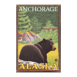 Black Bear in Forest - Anchorage, Alaska Canvas Prints
