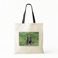 Black Bear in the Woods Canvas Bag