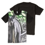 Black Bear in the Woods Painting Panel T-Shirt All-Over Print T-shirt