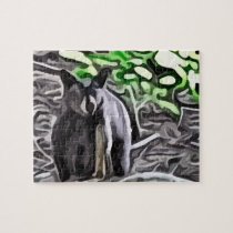 Black Bear in the woods painting puzzles