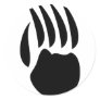 black bear paw round sticker