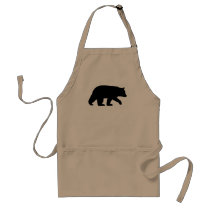 Black Bear Silhouette aprons by jennsdoodleworld Black Bear Silhouette aprons