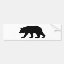 Black Bear Silhouette Bumper Stickers