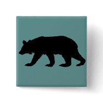 Black Bear Silhouette Button