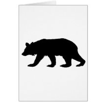 Black Bear Silhouette Greeting Card