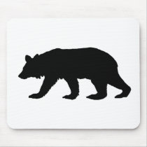 Black Bear Silhouette Mouse Pad