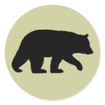 Black Bear Silhouette Round Sticker