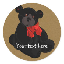 Black bear w/ red bow stickers by Customizables Black bear w/ red bow stickers
