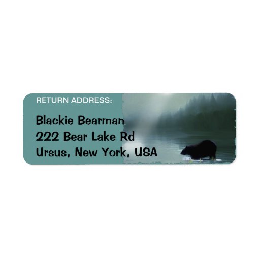 BLACK BEAR Wildlife Return Address Labels Zazzle