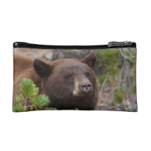 Black Bear with Blond Color Makeup Bags
