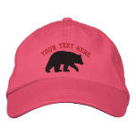 Black Bear with Customizable Text Embroidered Hat