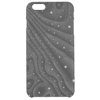 Black Beautiful Abstract Stars Clear iPhone 6 Plus Case