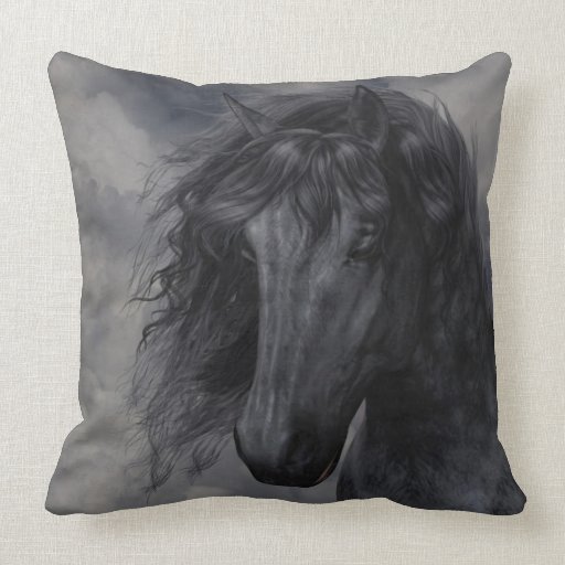Black Beauty American MoJo Pillow