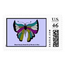 Black Beauty Butterfly by Wendy C. Allen Postage Stamps
