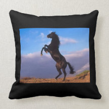 Black Beauty Horse Throw Pillow