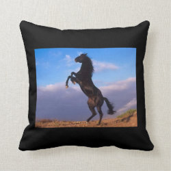 Black Beauty Horse Throw Pillow