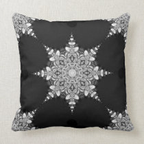 Black Beauty Mandala Snowflake Cushion pillows