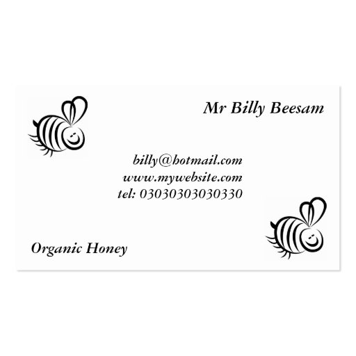 Black Bee Business Card Template (front side)