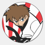 Black Belt Karate / Ninja Brunette Boy Sticker stickers