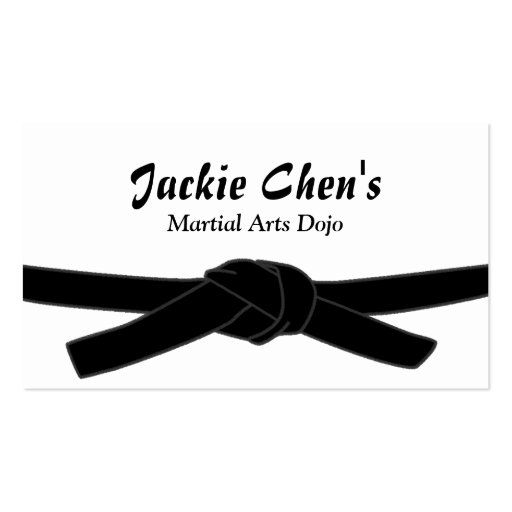 Black Belt Master Martial Arts Dojo Business Card (front side)