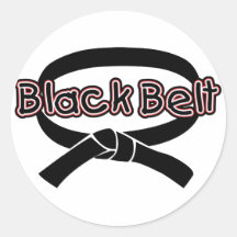 Black Belt (red) Round Sticker