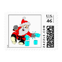 Black Belt Santa Postage Stamps