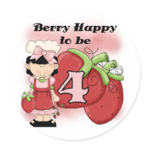 Black Berry 4th Birthday Tshirts and Gifts stickers by kids_birthdays Black Berry 4th Birthday Tshirts and Gifts stickers