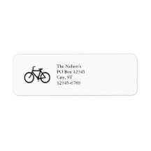 Black Bike Route Return Address Labels